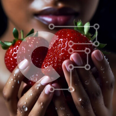 Intra Συλλεκτικό Ξύλινο Παζλ Plywood 4mm - Φρέσκες και ζουμερές φράουλες που κρατούνται από τα χέρια μιας γυναίκας Σε Ξύλινο Κουτί - Διαστάσεις: 10x10 cm – 25 κομμάτια - Image 1