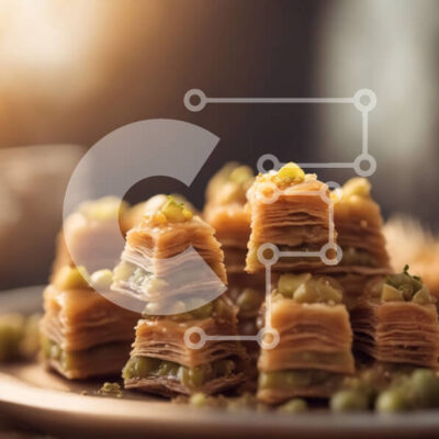 Intra Συλλεκτικό Ξύλινο Παζλ Plywood 4mm - Πεντανόστιμος μπακλαβάς με μέλι και ξηρούς καρπούς Σε Ξύλινο Κουτί - Διαστάσεις: 10x10 cm – 25 κομμάτια - Image 1