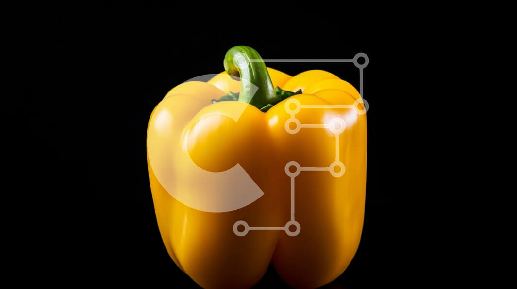 Intra Συλλεκτικό Ξύλινο Παζλ Plywood  4mm - Κίτρινο πιπέρι σε μαύρο φόντο Σε Ξύλινο Κουτί - Διαστάσεις: 10x10 cm – 25 κομμάτια