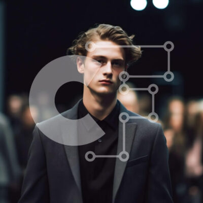 Intra Συλλεκτικό Ξύλινο Παζλ Plywood  4mm - Μοντέρνος άντρας που περπατά στον διάδρομο με μαύρο κοστούμι Σε Ξύλινο Κουτί - Διαστάσεις: 10x10 cm – 25 κομμάτια - Image 1