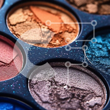 Intra Συλλεκτικό Ξύλινο Παζλ Plywood  4mm - Ζωντανή και εντυπωσιακή παλέτα σκιών ματιών με διάφορες μπλε, πράσινες και μοβ αποχρώσεις Σε Ξύλινο Κουτί - Διαστάσεις: 10x10 cm – 25 κομμάτια - Image 1