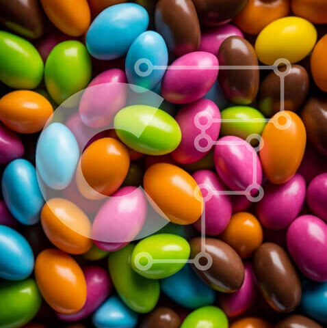 Intra Συλλεκτικό Ξύλινο Παζλ Plywood  4mm - Κοντινό πλάνο στοίβας με πολύχρωμα καλάμια καραμελών Σε Ξύλινο Κουτί - Διαστάσεις: 10x10 cm – 25 κομμάτια - Image 1