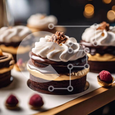 Intra Συλλεκτικό Ξύλινο Παζλ Plywood  4mm - Λαχταριστά Cupcakes σοκολάτας με σαντιγί και γέμιση βατόμουρου Σε Ξύλινο Κουτί - Διαστάσεις: 10x10 cm – 25 κομμάτια - Image 1