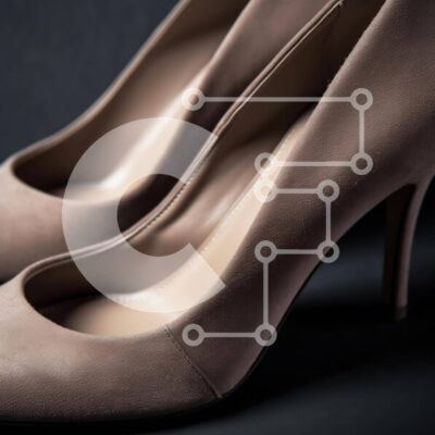 Intra Συλλεκτικό Ξύλινο Παζλ Plywood  4mm - Ζευγάρι μπεζ ψηλοτάκουνα παπούτσια σε καλή κατάσταση Σε Ξύλινο Κουτί - Διαστάσεις: 10x10 cm – 25 κομμάτια - Image 1