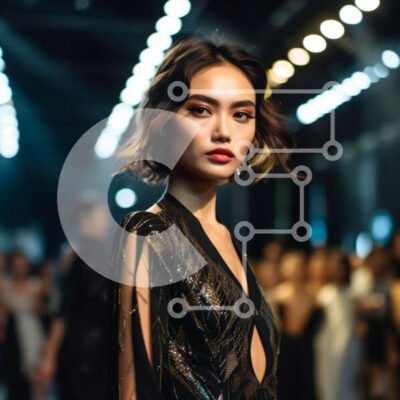 Intra Συλλεκτικό Ξύλινο Παζλ Plywood 4mm - Εκπληκτικό μοντέλο σε μαύρο και χρυσό φόρεμα με βαθιά λαιμόκοψη Σε Ξύλινο Κουτί - Διαστάσεις: 10x10 cm – 25 κομμάτια - Image 1