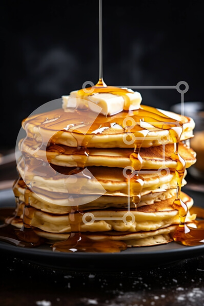 Intra Συλλεκτικό Ξύλινο Παζλ Plywood  4mm - Στοίβα από τηγανίτες με σιρόπι και βούτυρο Σε Ξύλινο Κουτί - Διαστάσεις: 10x10 cm – 25 κομμάτια