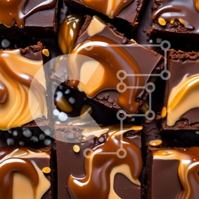 Intra Συλλεκτικό Ξύλινο Παζλ Plywood  4mm - Λαχταριστά μπράουνις με σάλτσα καραμέλας Σε Ξύλινο Κουτί - Διαστάσεις: 10x10 cm – 25 κομμάτια - Image 1