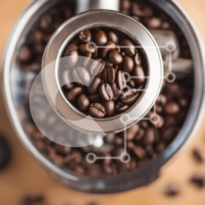 Intra Συλλεκτικό Ξύλινο Παζλ Plywood 4mm - Μύλος καφέ με χύσιμο κόκκων καφέ Σε Ξύλινο Κουτί - Διαστάσεις: 10x10 cm – 25 κομμάτια - Image 1