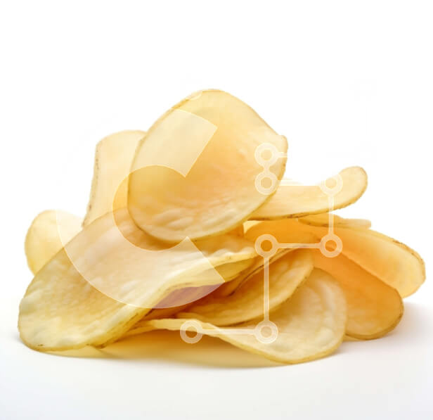 Intra Συλλεκτικό Ξύλινο Παζλ Plywood  4mm - Σωρός από πατατάκια σε λευκό φόντο Σε Ξύλινο Κουτί - Διαστάσεις: 10x10 cm – 25 κομμάτια