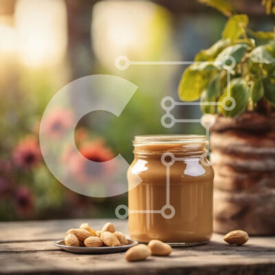 Intra Συλλεκτικό Ξύλινο Παζλ Plywood 4mm - Βάζο με φυστικοβούτυρο σε ξύλινο τραπέζι με φυτό σε γλάστρα Σε Ξύλινο Κουτί - Διαστάσεις: 10x10 cm – 25 κομμάτια - Image 1