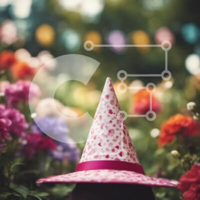 Intra Συλλεκτικό Ξύλινο Παζλ Plywood  4mm - Κοντινό πλάνο γυναίκας που φορά ροζ καπέλο μάγισσας με φιόγκο Σε Ξύλινο Κουτί - Διαστάσεις: 10x10 cm – 25 κομμάτια - Image 1