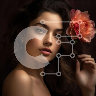 Intra Συλλεκτικό Ξύλινο Παζλ Plywood  4mm - Εκπληκτικό πορτρέτο μιας νεαρής γυναίκας με μακριά σκούρα μαλλιά και καστανά μάτια Σε Ξύλινο Κουτί - Διαστάσεις: 10x10 cm – 25 κομμάτια - Image 1