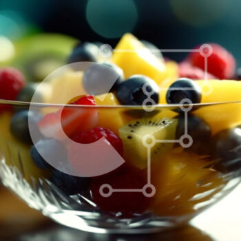 Intra Συλλεκτικό Ξύλινο Παζλ Plywood  4mm - Φρέσκο ​​και νόστιμο μπολ με ανάμεικτα φρούτα Σε Ξύλινο Κουτί - Διαστάσεις: 10x10 cm – 25 κομμάτια - Image 1