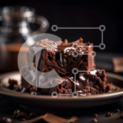 Intra Συλλεκτικό Ξύλινο Παζλ Plywood  4mm - Λαχταριστά Brownies σοκολάτας με σάλτσα σοκολάτας και γάλα Σε Ξύλινο Κουτί - Διαστάσεις: 10x10 cm – 25 κομμάτια - Image 1