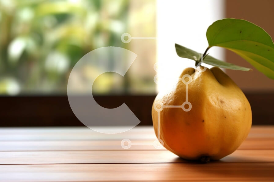 Intra Συλλεκτικό Ξύλινο Παζλ Plywood  4mm - Όμορφη εικόνα ενός κίτρινου φρούτου σε ένα ξύλινο τραπέζι με θέα στον κήπο Σε Ξύλινο Κουτί - Διαστάσεις: 10x10 cm – 25 κομμάτια