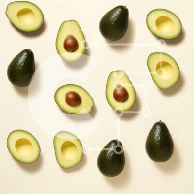 Intra Συλλεκτικό Ξύλινο Παζλ Plywood 4mm - Κύκλος από κομμένα αβοκάντο σε άσπρο φόντο Σε Ξύλινο Κουτί - Διαστάσεις: 10x10 cm – 25 κομμάτια - Image 1