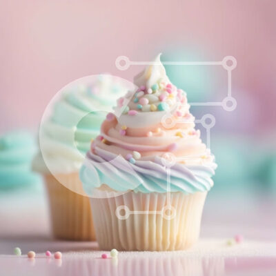 Intra Συλλεκτικό Ξύλινο Παζλ Plywood 4mm - Λαχταριστά Cupcakes με White Frosting και Sprinkles Σε Ξύλινο Κουτί - Διαστάσεις: 10x10 cm – 25 κομμάτια - Image 1