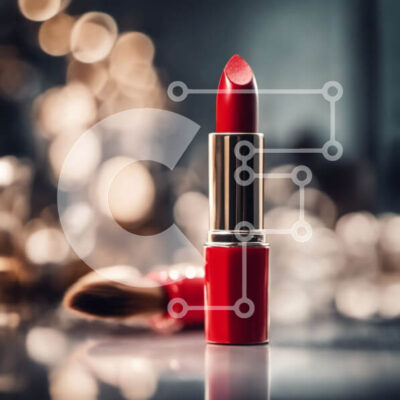 Intra Συλλεκτικό Ξύλινο Παζλ Plywood  4mm - Κόκκινο κραγιόν στο τραπέζι με θολό φόντο Σε Ξύλινο Κουτί - Διαστάσεις: 10x10 cm – 25 κομμάτια - Image 1