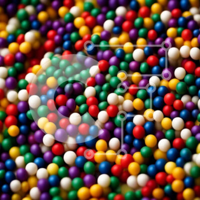 Intra Συλλεκτικό Ξύλινο Παζλ Plywood 4mm - Ζωντανή εικόνα από κοντά με πολύχρωμες καραμέλες M&M Σε Ξύλινο Κουτί - Διαστάσεις: 10x10 cm – 25 κομμάτια - Image 1