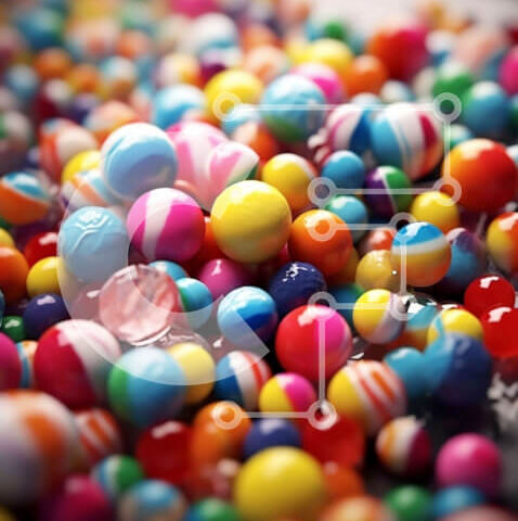 Intra Συλλεκτικό Ξύλινο Παζλ Plywood  4mm - Φωτίστε την ημέρα σας με ένα σωρό από πολύχρωμες μπάλες καραμέλας Σε Ξύλινο Κουτί - Διαστάσεις: 10x10 cm – 25 κομμάτια - Image 1