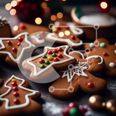 Intra Συλλεκτικό Ξύλινο Παζλ Plywood  4mm - Λαχταριστά μπισκότα μελόψωμο με γιορτινή διακόσμηση Σε Ξύλινο Κουτί - Διαστάσεις: 10x10 cm – 25 κομμάτια - Image 1