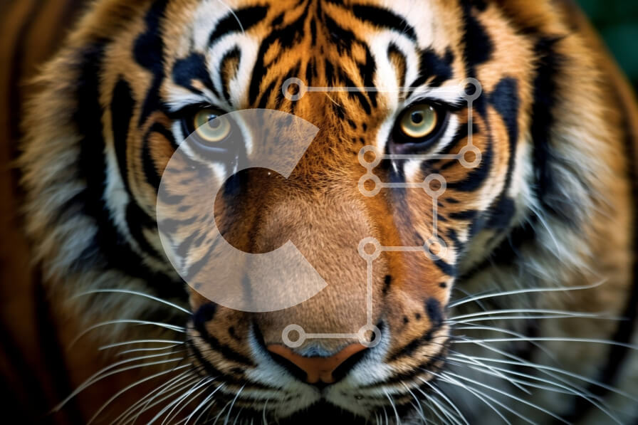 Intra Συλλεκτικό Ξύλινο Παζλ Plywood  4mm - Εκπληκτική εικόνα μιας άγριας τίγρης με ριγέ γούνα Σε Ξύλινο Κουτί - Διαστάσεις: 10x10 cm – 25 κομμάτια