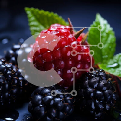 Intra Συλλεκτικό Ξύλινο Παζλ Plywood  4mm - Φρέσκα βατόμουρα και σμέουρα σε σκοτεινή επιφάνεια Σε Ξύλινο Κουτί - Διαστάσεις: 10x10 cm – 25 κομμάτια - Image 1