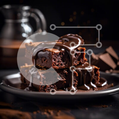 Intra Συλλεκτικό Ξύλινο Παζλ Plywood  4mm - Λαχταριστά Brownies σοκολάτας με πλούσια σάλτσα σοκολάτας Σε Ξύλινο Κουτί - Διαστάσεις: 10x10 cm – 25 κομμάτια - Image 1