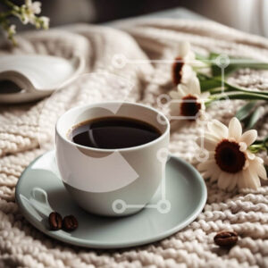 Intra Συλλεκτικό Ξύλινο Παζλ Plywood  4mm - Άνετη και ζεστή ώρα για καφέ με μια όμορφη πλεκτή κουβέρτα και φρέσκα λουλούδια Σε Ξύλινο Κουτί - Διαστάσεις: 10x10 cm – 25 κομμάτια