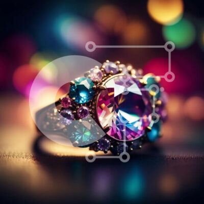 Intra Συλλεκτικό Ξύλινο Παζλ Plywood  4mm - Εκπληκτική κινηματογράφηση σε πρώτο πλάνο ενός δαχτυλιδιού με έναν πολύχρωμο πολύτιμο λίθο Σε Ξύλινο Κουτί - Διαστάσεις: 10x10 cm – 25 κομμάτια - Image 1