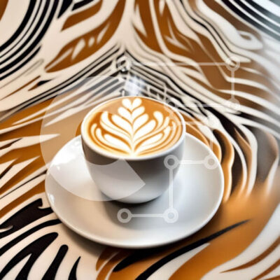 Intra Συλλεκτικό Ξύλινο Παζλ Plywood  4mm - Κομψό φλιτζάνι καφέ με μοναδικό σχέδιο Zebra Σε Ξύλινο Κουτί - Διαστάσεις: 10x10 cm – 25 κομμάτια - Image 1