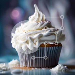 Intra Συλλεκτικό Ξύλινο Παζλ Plywood  4mm - Νόστιμο Cupcake με Πασπαλίσματα σε Μπλε Επιφάνεια Σε Ξύλινο Κουτί - Διαστάσεις: 10x10 cm – 25 κομμάτια
