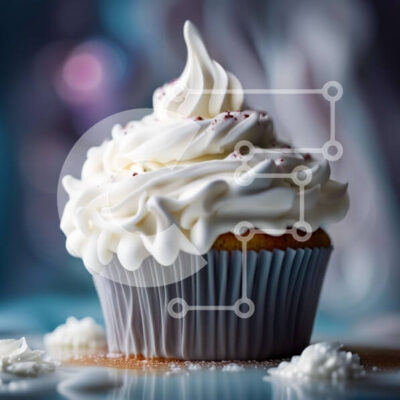 Intra Συλλεκτικό Ξύλινο Παζλ Plywood  4mm – Νόστιμο Cupcake με Πασπαλίσματα σε Μπλε Επιφάνεια Σε Ξύλινο Κουτί – Διαστάσεις: 10×10 cm – 25 κομμάτια