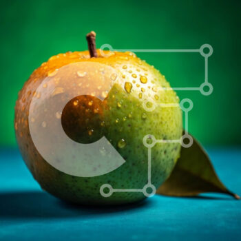 Intra Συλλεκτικό Ξύλινο Παζλ Plywood  4mm - Φρέσκο ​​και ζουμερό πράσινο μήλο με σταγονίδια νερού Σε Ξύλινο Κουτί - Διαστάσεις: 10x10 cm – 25 κομμάτια - Image 1