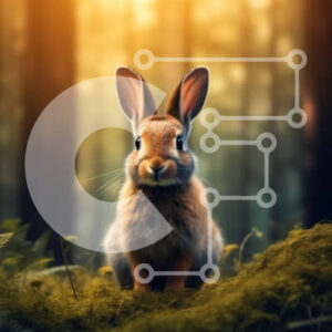 Intra Συλλεκτικό Ξύλινο Παζλ Plywood  4mm - Αξιολάτρευτη εικόνα ενός καφέ κουνελιού σε ένα ειρηνικό δάσος Σε Ξύλινο Κουτί - Διαστάσεις: 10x10 cm – 25 κομμάτια