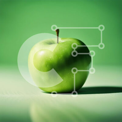 Intra Συλλεκτικό Ξύλινο Παζλ Plywood  4mm - Φρέσκο ​​και ζουμερό πράσινο μήλο σε ένα τραπέζι Σε Ξύλινο Κουτί - Διαστάσεις: 10x10 cm – 25 κομμάτια - Image 1