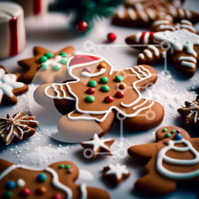 Intra Συλλεκτικό Ξύλινο Παζλ Plywood  4mm - Λαχταριστά μπισκότα μελόψωμο με γιορτινά στολίδια Σε Ξύλινο Κουτί - Διαστάσεις: 10x10 cm – 25 κομμάτια - Image 1