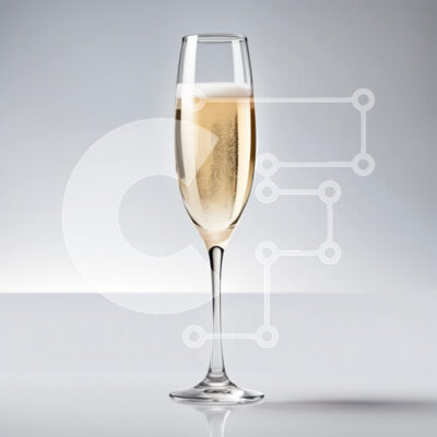 Intra Συλλεκτικό Ξύλινο Παζλ Plywood  4mm - Κομψό ποτήρι σαμπάνιας με φυσαλίδες να ανεβαίνουν στην κορυφή Σε Ξύλινο Κουτί - Διαστάσεις: 10x10 cm – 25 κομμάτια - Image 1