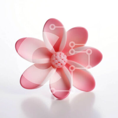 Intra Συλλεκτικό Ξύλινο Παζλ Plywood 4mm - Ροζ λουλούδι καρφίτσα σε άσπρο φόντο Σε Ξύλινο Κουτί - Διαστάσεις: 10x10 cm – 25 κομμάτια - Image 1