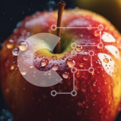 Intra Συλλεκτικό Ξύλινο Παζλ Plywood  4mm - Κόκκινο μήλο με σταγονίδια νερού Σε Ξύλινο Κουτί - Διαστάσεις: 10x10 cm – 25 κομμάτια - Image 1