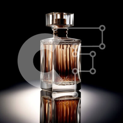 Intra Συλλεκτικό Ξύλινο Παζλ Plywood 4mm - Κομψό μπουκάλι αρώματος σε μαύρο φόντο Σε Ξύλινο Κουτί - Διαστάσεις: 10x10 cm – 25 κομμάτια - Image 1