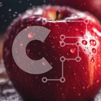 Intra Συλλεκτικό Ξύλινο Παζλ Plywood  4mm - Φρέσκο ​​κόκκινο μήλο με σταγονίδια νερού Σε Ξύλινο Κουτί - Διαστάσεις: 10x10 cm – 25 κομμάτια - Image 1