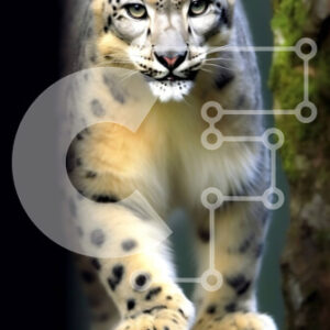 Intra Συλλεκτικό Ξύλινο Παζλ Plywood  4mm - Εκπληκτική εικόνα μιας λεοπάρδαλης του χιονιού στο φυσικό της περιβάλλον Σε Ξύλινο Κουτί - Διαστάσεις: 10x10 cm – 25 κομμάτια