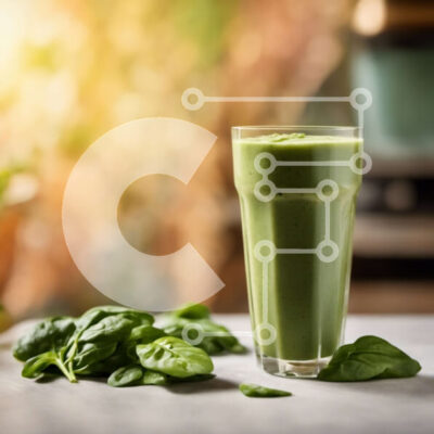 Intra Συλλεκτικό Ξύλινο Παζλ Plywood  4mm - Πράσινο Smoothie με φύλλα σπανακιού Σε Ξύλινο Κουτί - Διαστάσεις: 10x10 cm – 25 κομμάτια - Image 1