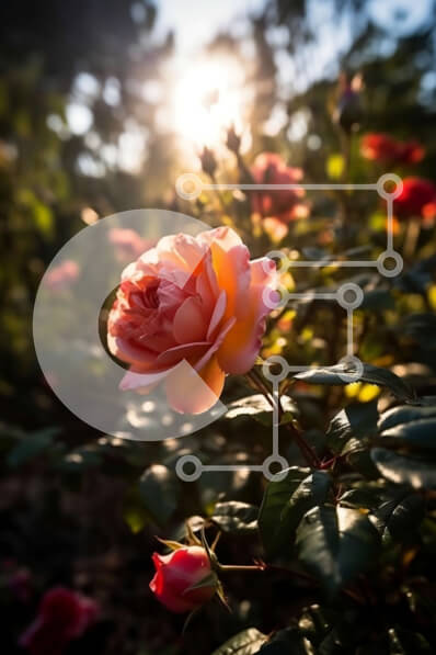 Intra Συλλεκτικό Ξύλινο Παζλ Plywood  4mm - Όμορφη εικόνα ενός ροζ τριαντάφυλλου σε πλήρη άνθιση Σε Ξύλινο Κουτί - Διαστάσεις: 10x10 cm – 25 κομμάτια