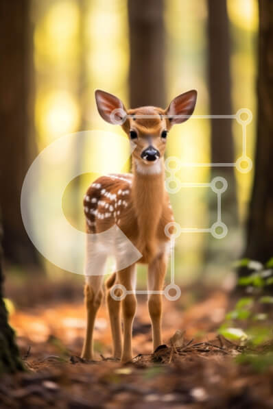 Intra Συλλεκτικό Ξύλινο Παζλ Plywood  4mm - Όμορφη εικόνα ενός νεαρού ελαφιού στο δάσος Σε Ξύλινο Κουτί - Διαστάσεις: 10x10 cm – 25 κομμάτια