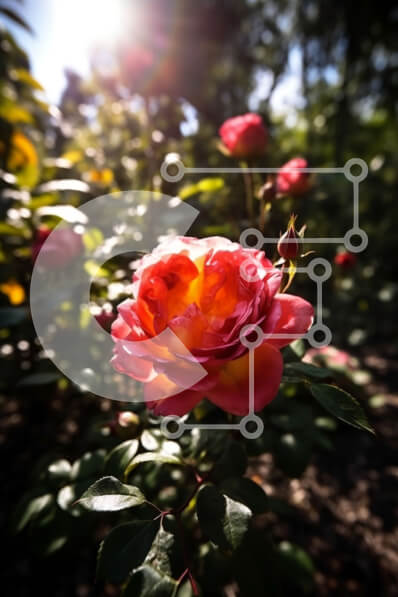 Intra Συλλεκτικό Ξύλινο Παζλ Plywood  4mm - Όμορφη εικόνα ενός ροζ τριαντάφυλλου σε πλήρη άνθιση με το φως του ήλιου να λάμπει μέσα από τα πέταλα Σε Ξύλινο Κουτί - Διαστάσεις: 10x10 cm – 25 κομμάτια