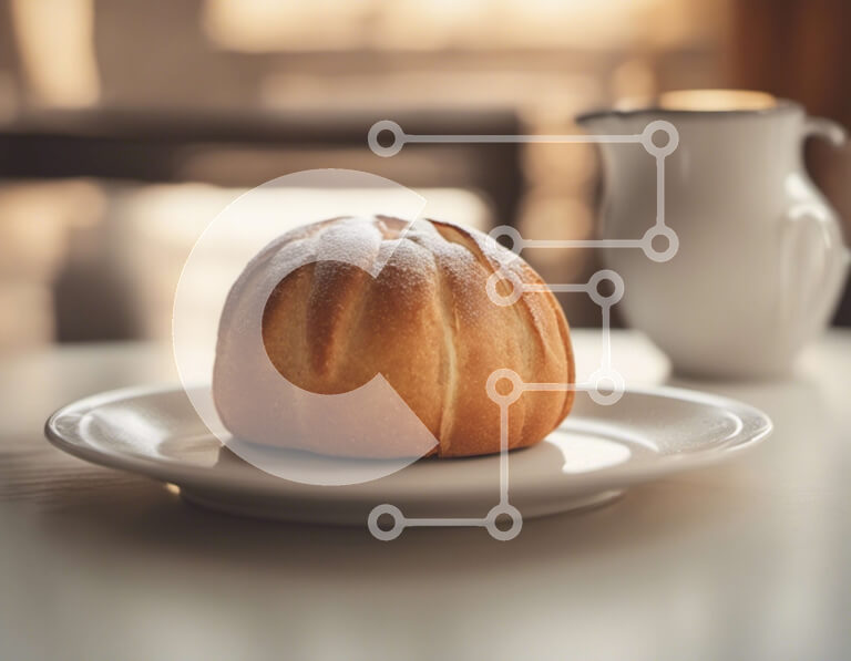 Intra Συλλεκτικό Ξύλινο Παζλ Plywood  4mm - Λευκό πιάτο με αγνώστου ταυτότητας ψημένο αγαθό Σε Ξύλινο Κουτί - Διαστάσεις: 10x10 cm – 25 κομμάτια