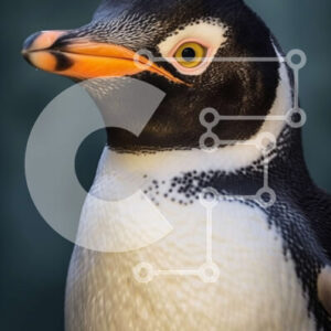 Intra Συλλεκτικό Ξύλινο Παζλ Plywood  4mm - Αξιολάτρευτη εικόνα ενός πιγκουίνου σε βράχους με μπλε νερό στο φόντο Σε Ξύλινο Κουτί - Διαστάσεις: 10x10 cm – 25 κομμάτια