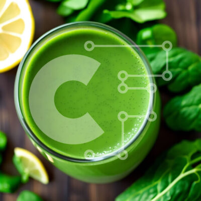 Intra Συλλεκτικό Ξύλινο Παζλ Plywood  4mm - Δροσιστική εικόνα ενός πράσινου Smoothie με σπανάκι και φέτες λεμονιού Σε Ξύλινο Κουτί - Διαστάσεις: 10x10 cm – 25 κομμάτια - Image 1